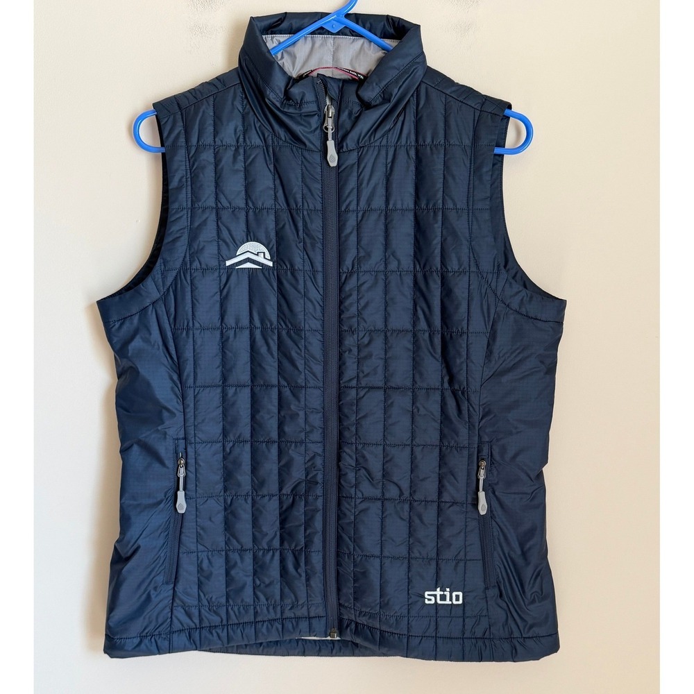Stio Insulated Vest Womens M Navy Blue Primaloft Quilted Puffer